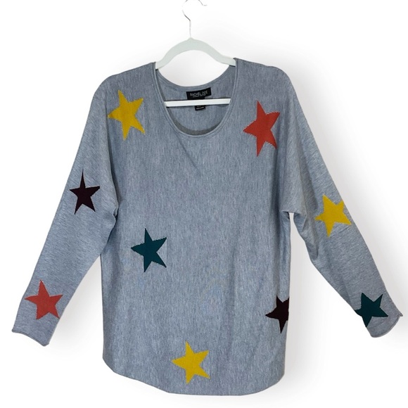 Rachel Zoe Cashmere Blend Multi-color Star Sweater - Picture 2 of 5